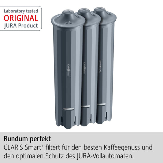 JURA Original - Claris Smart+ Filter Cartridge with Automatic Filter Detection - TÜV-Certified Hygiene - Pack of 3 - 24233