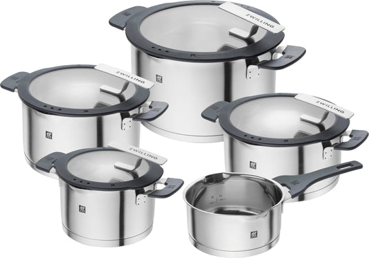 Feature-Highlight (Best for Practical Buyers) ZWILLING Simplify 5-Piece Pot Set with Integrated Strainer Lids