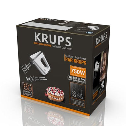 Krups 3Mix 9000 GN9101 – Powerful 750W Mixer with Turbo & Long Cable