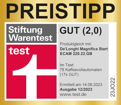 De'Longhi Magnifica Start – Manual Steam Wand, 13-Step Grinder & Soft Touch