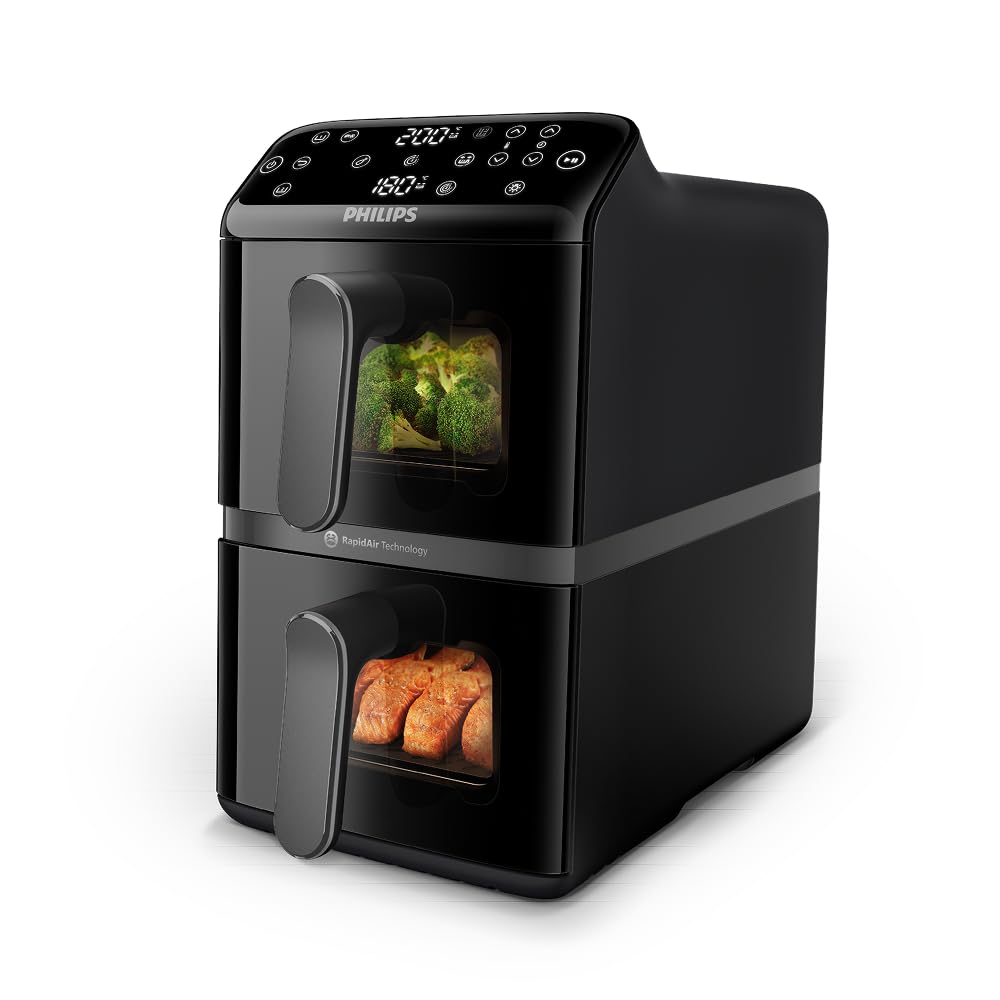 Philips Dual Basket Airfryer 9L – 2 Zones, Sync Function & RapidAir Plus