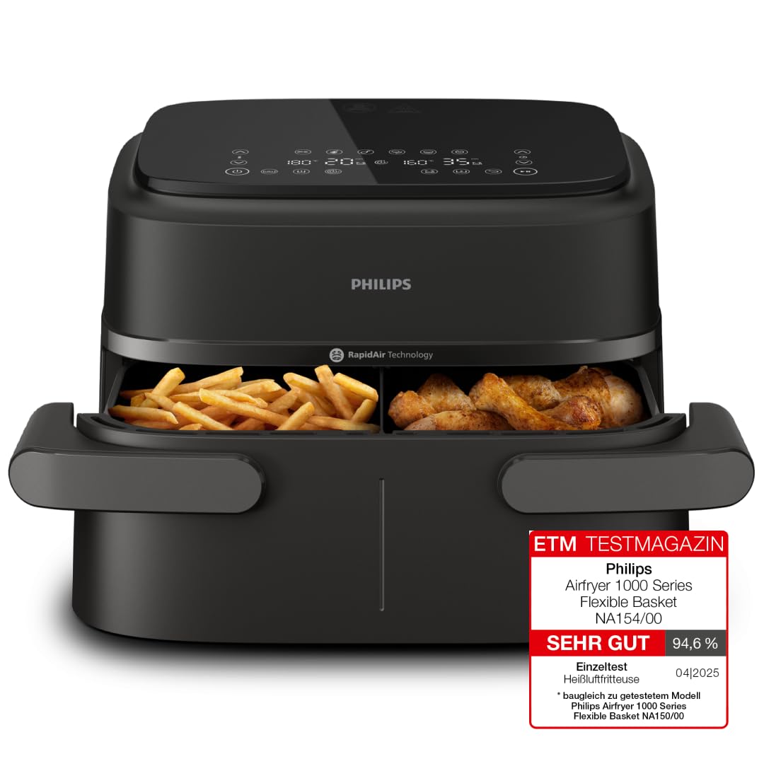 Philips Dual Basket Airfryer 9L – 2 Zones, Sync Function & RapidAir Plus