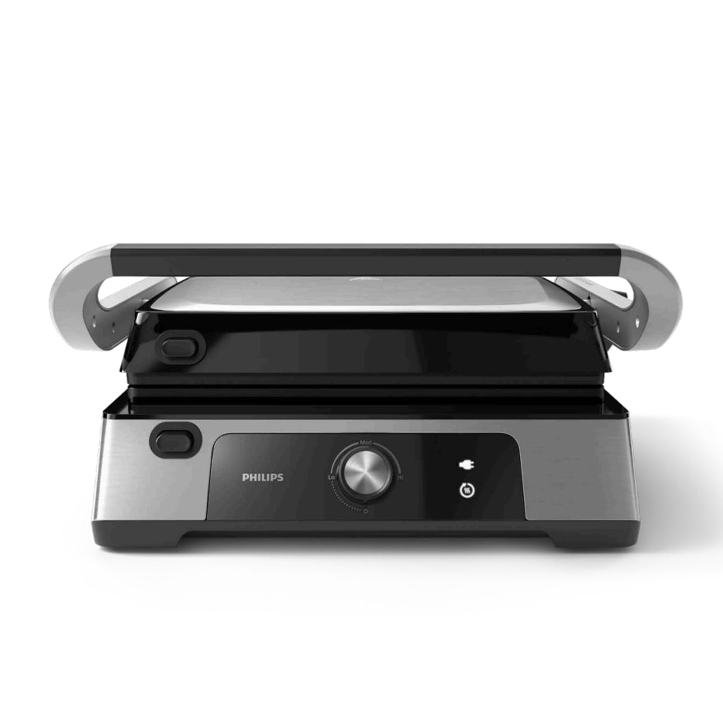 Philips Sandwichmaker 5000 Serie, 750 W, Panini, Waffeln, Sandwichplatten, Schwarz/Silber (HD2350/80)