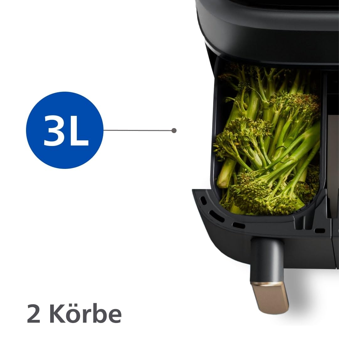 Philips Dual Basket Airfryer 9L – 2 Zones, Sync Function & RapidAir Plus