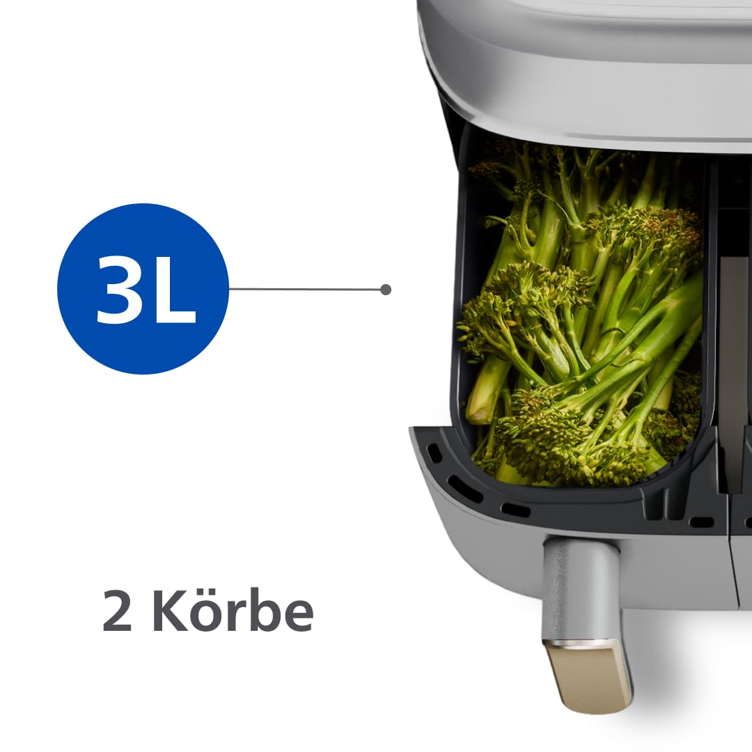 Philips Dual Basket Airfryer 9L – 2 Zones, Sync Function & RapidAir Plus