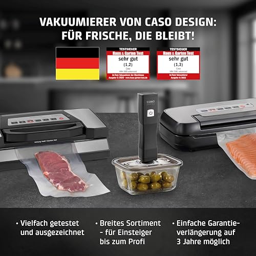 CASO Advanced Vacuum Sealer - Film Sealing Device - Extend the Shelf Life of Your Food - Ideal For Portioning and Storing Food