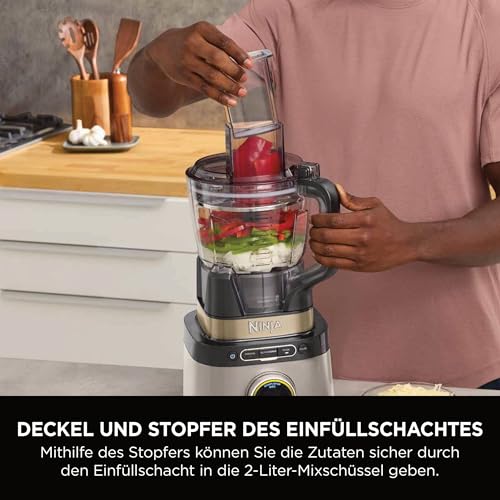 Ninja 3-in-1 Detect Processor & Blender – 1200W, Cups, Jug & Dough Tool