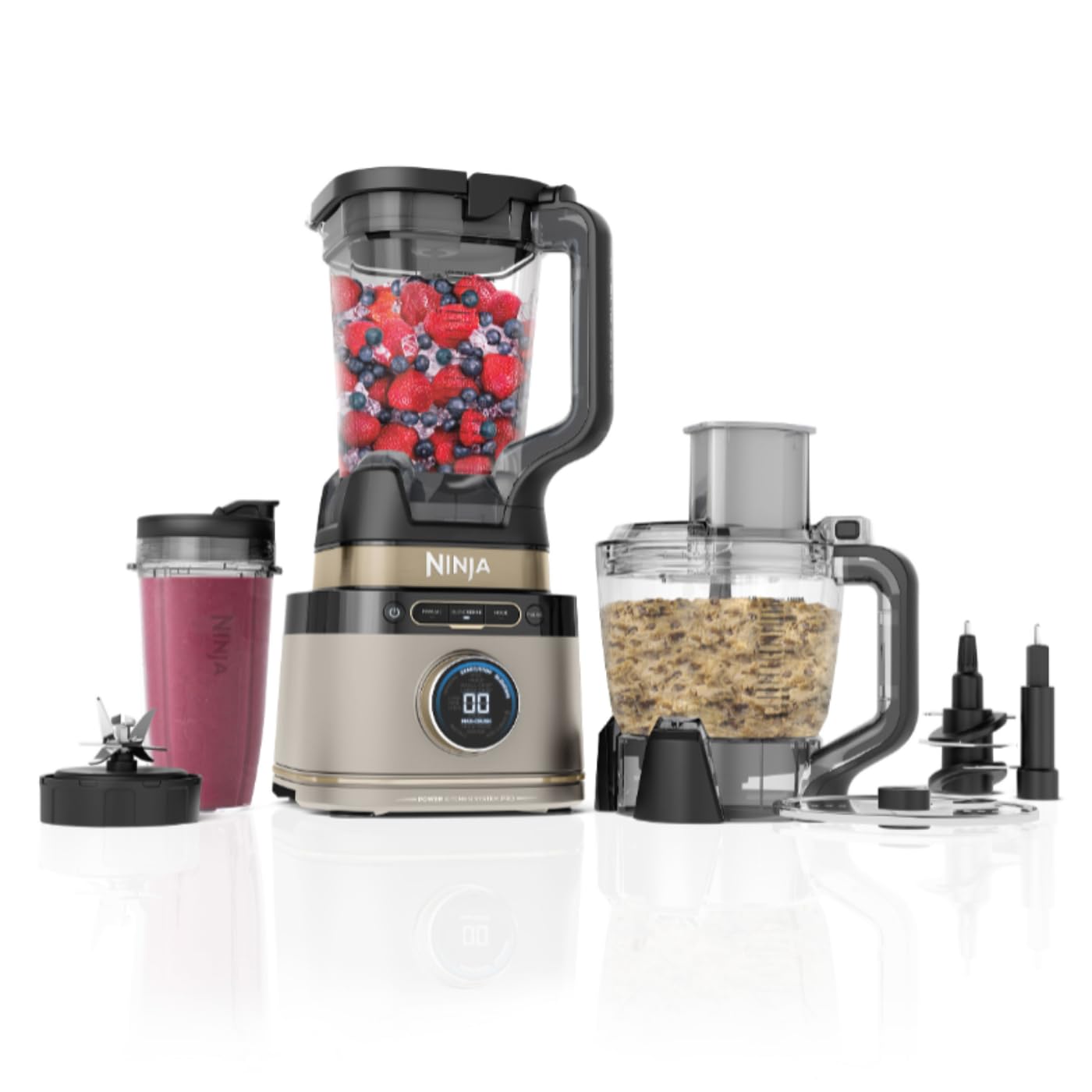 Ninja 3-in-1 Detect Processor & Blender – 1200W, Cups, Jug & Dough Tool