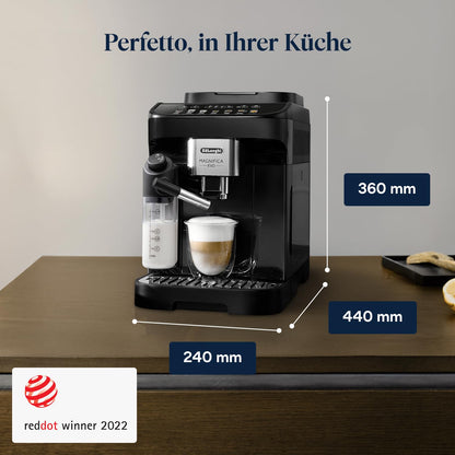 De'Longhi Magnifica Evo – One-Touch Cappuccino, Milk System & 4 Recipes