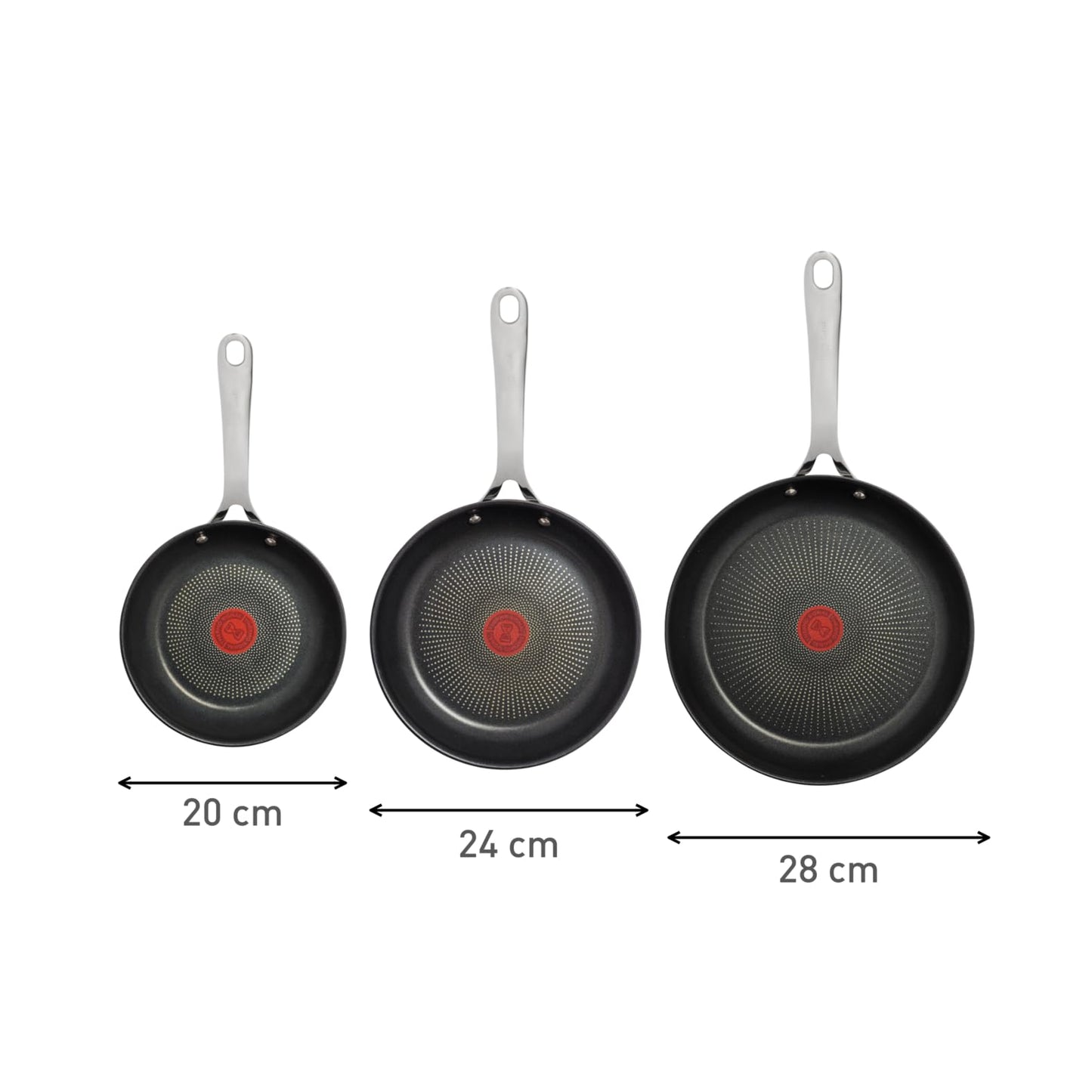 Tefal Jamie Oliver Cook's Direct On E3040644 Frying Pan 28 cm, Non-Stick, Suitable for Induction Cookers, Oven Safe, Stainless Steel Riveted Handle