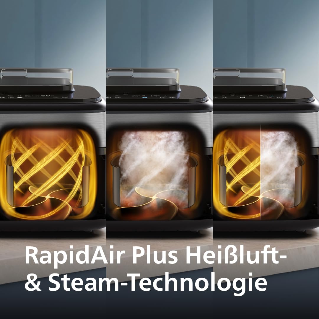 Philips Dual Basket Airfryer 9L – 2 Zones, Sync Function & RapidAir Plus