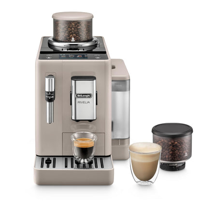De'Longhi Rivelia – Interchangeable Bean Hopper, 16 Drinks & Touch Display