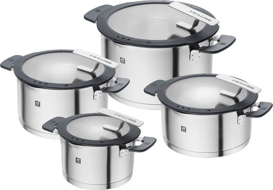 Feature-Highlight (Best for Practical Buyers) ZWILLING Simplify 5-Piece Pot Set with Integrated Strainer Lids