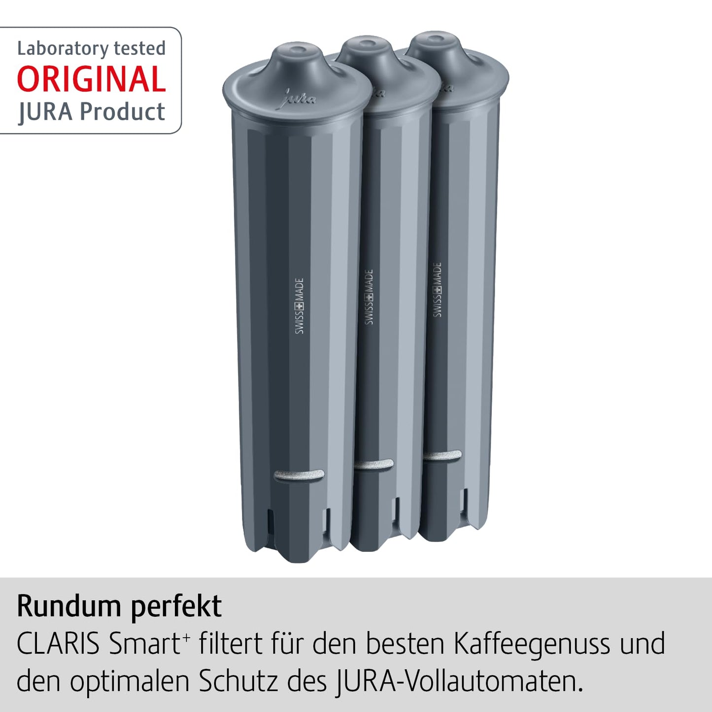 JURA Original - Claris Smart+ Filter Cartridge with Automatic Filter Detection - TÜV-Certified Hygiene - Pack of 3 - 24233