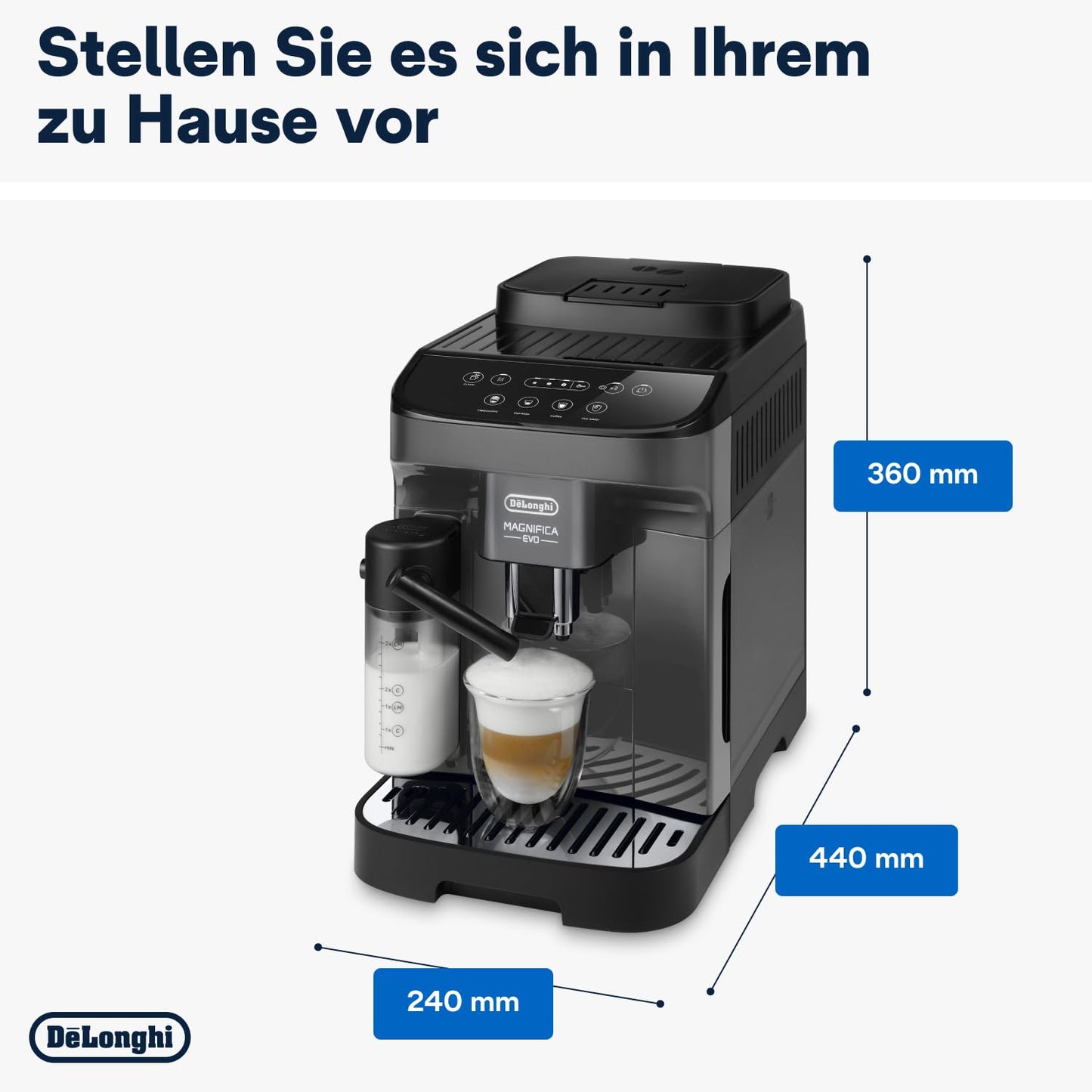 De'Longhi Magnifica Evo – One-Touch Cappuccino, Milk System & 4 Recipes