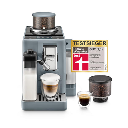 De'Longhi Rivelia – Interchangeable Bean Hopper, 16 Drinks & Touch Display