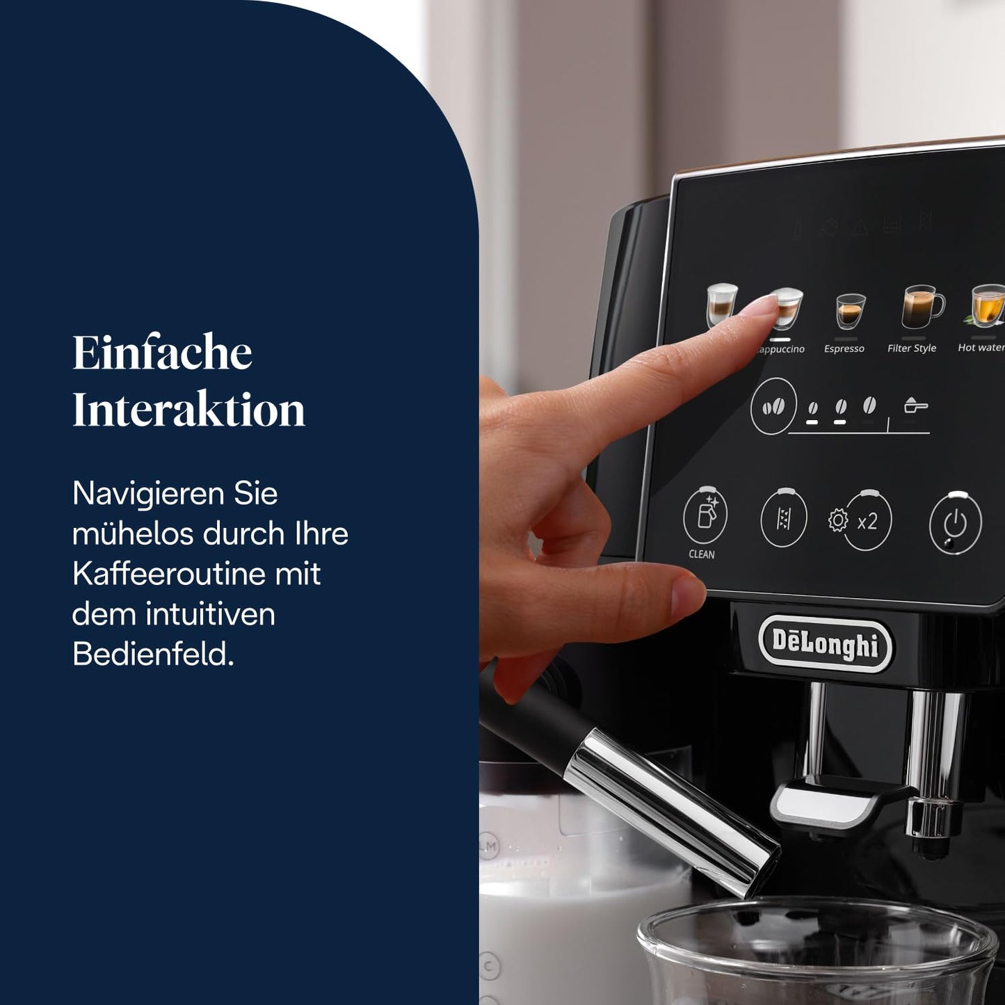 De'Longhi Magnifica Start – Manual Steam Wand, 13-Step Grinder & Soft Touch