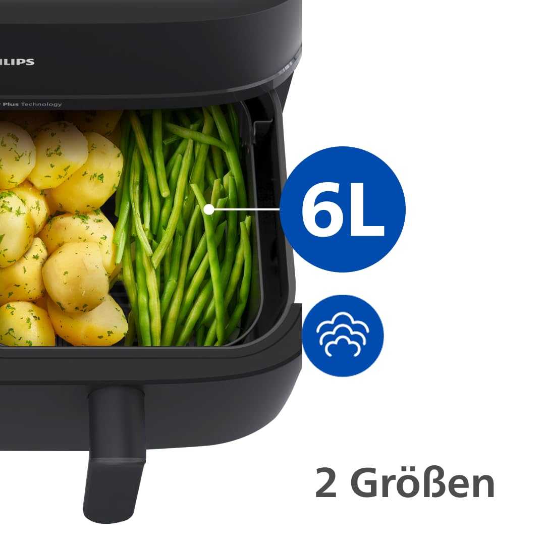 Philips Dual Basket Airfryer 9L – 2 Zones, Sync Function & RapidAir Plus