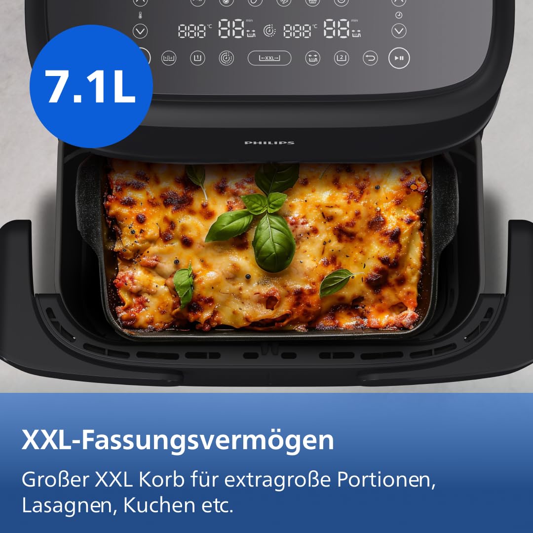 Philips Dual Basket Airfryer 9L – 2 Zones, Sync Function & RapidAir Plus