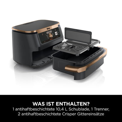 Ninja Foodi FlexDrawer – 10.4L MegaZone with Removable Divider (Copper)