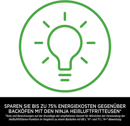 Ninja [AF300EU] 2 Large Frying Compartments, 6 Functions, 2470 W, 2 Independent Garzones, 7.6 Litres, 65% Save Energy Costs