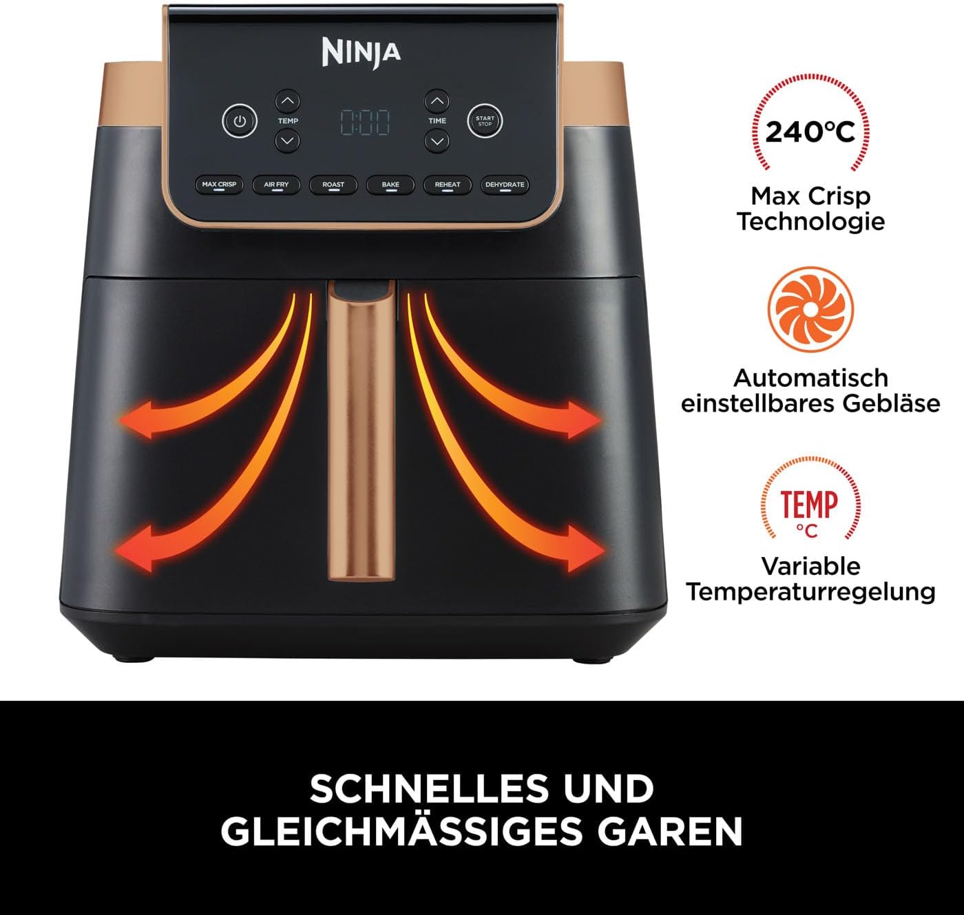 Ninja MAX PRO 6.2L – Large Air Fryer, Roast & Bake (Copper Edition)