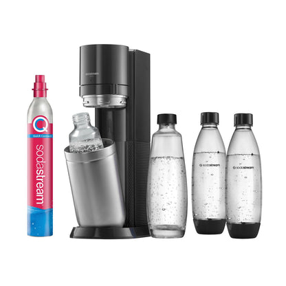 SodaStream Duo Titanium Starter Kit – Includes 2 Glass & 2 Plastic Bottles + Cylinder
