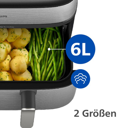 Philips Dual Basket Airfryer 9L – 2 Zones, Sync Function & RapidAir Plus