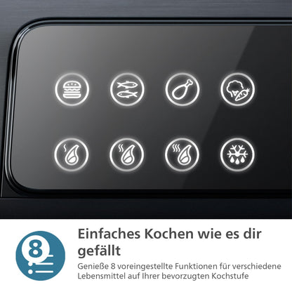 Philips Sandwichmaker 5000 Serie, 750 W, Panini, Waffeln, Sandwichplatten, Schwarz/Silber (HD2350/80)