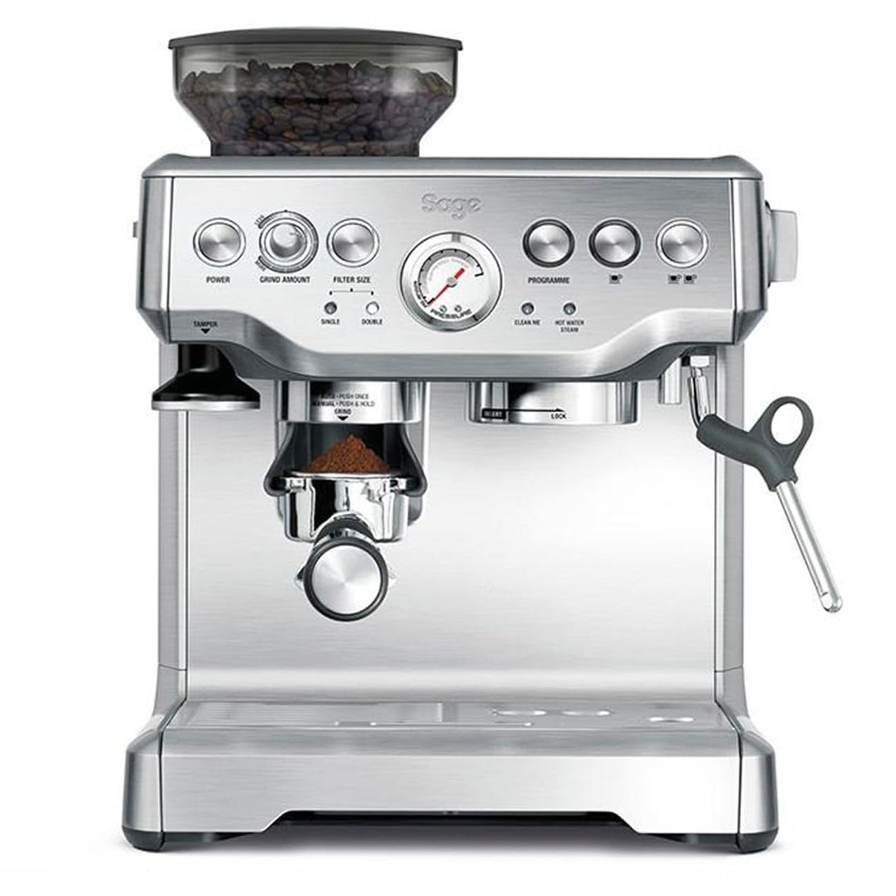 Sage Barista Express – Portafilter Machine with Integrated Grinder & Steam Wand