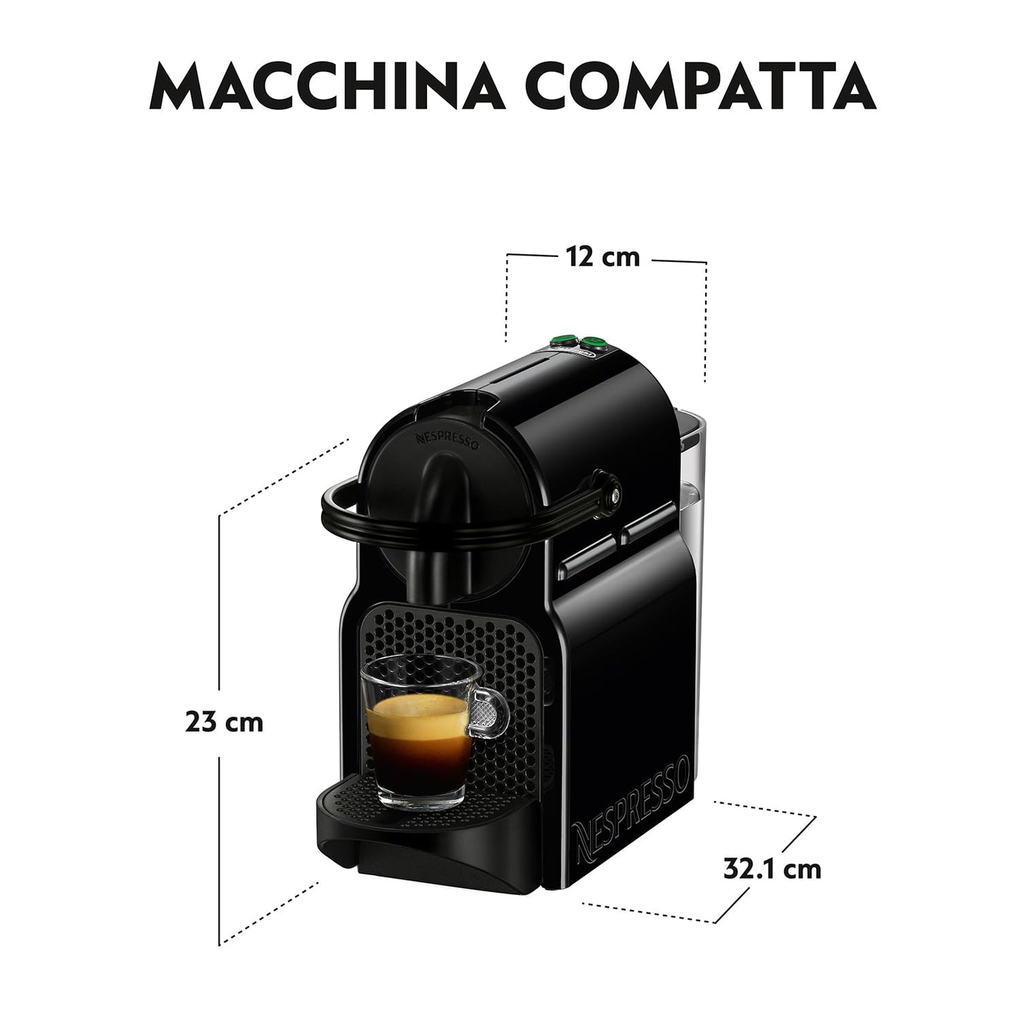 De'Longhi Nespresso Inissia EN 80.B, high pressure pump, energy saving function, compact design, black