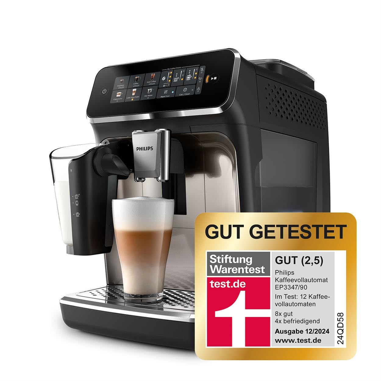Philips 2300 Series – LatteGo Milk System, 4 Drinks & Ceramic Grinder