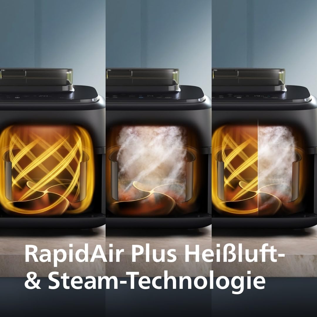 Philips Dual Basket Airfryer 9L – 2 Zones, Sync Function & RapidAir Plus