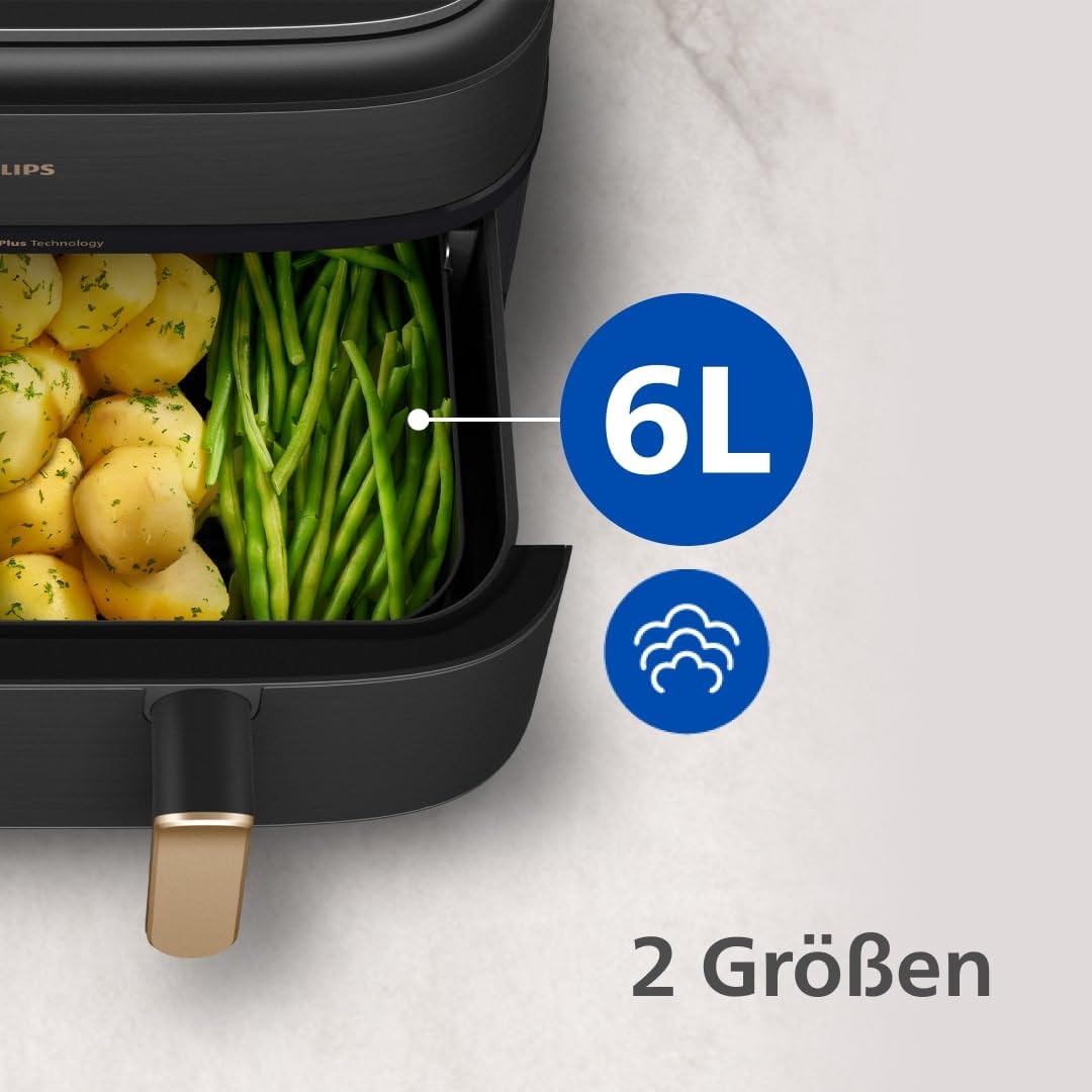 Philips Dual Basket Airfryer 9L – 2 Zones, Sync Function & RapidAir Plus