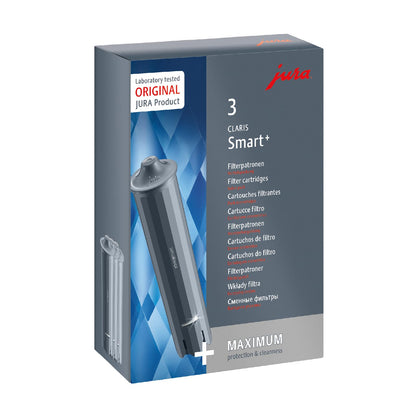 JURA Original - Claris Smart+ Filter Cartridge with Automatic Filter Detection - TÜV-Certified Hygiene - Pack of 3 - 24233