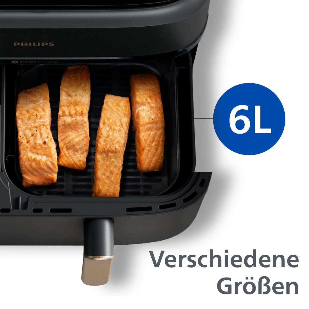 Philips Dual Basket Airfryer 9L – 2 Zones, Sync Function & RapidAir Plus