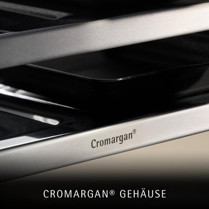 WMF Lono Raclette grill with pans and sliders, raclette 8 people, 1500 W, matt stainless steel