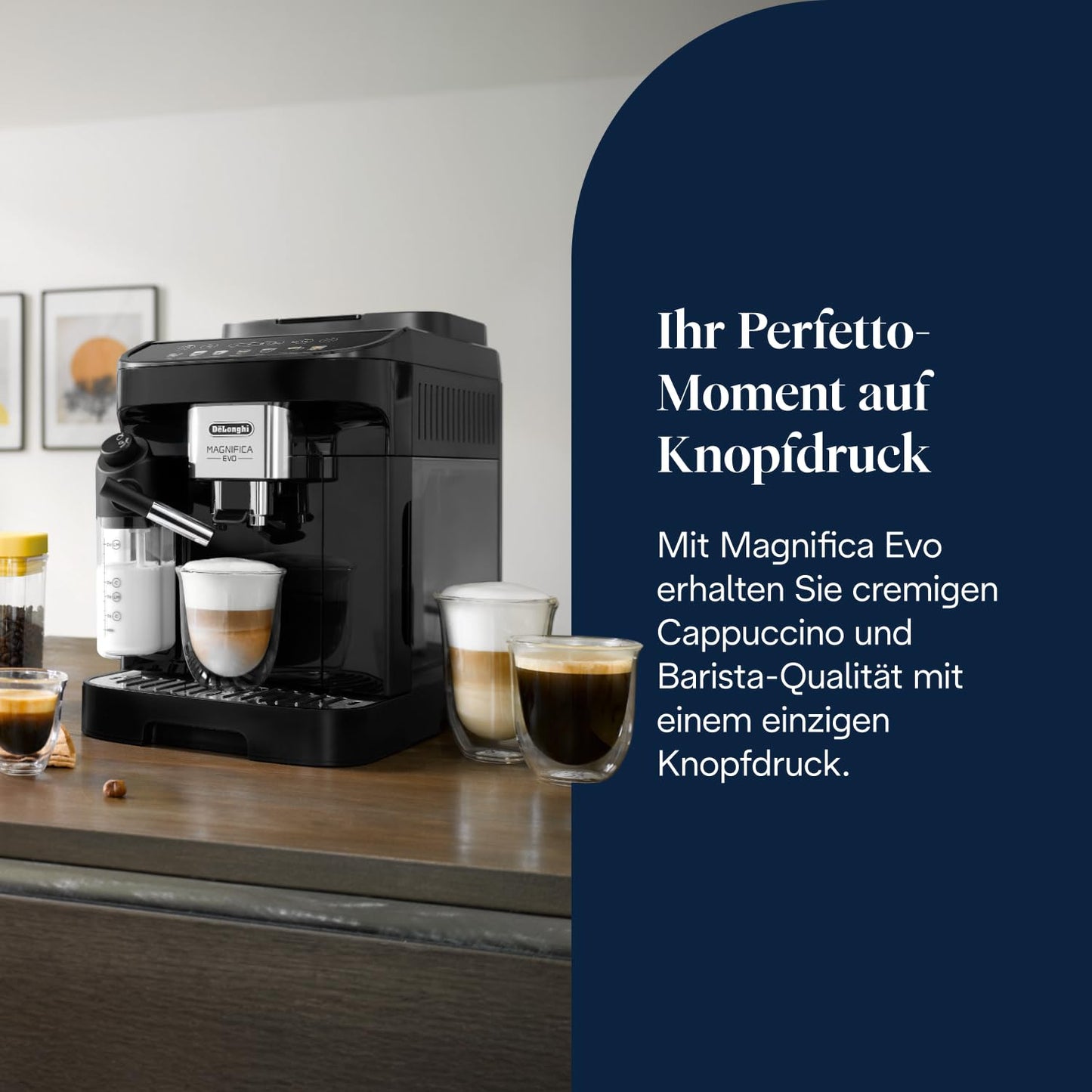 De'Longhi Magnifica Evo – One-Touch Cappuccino, Milk System & 4 Recipes