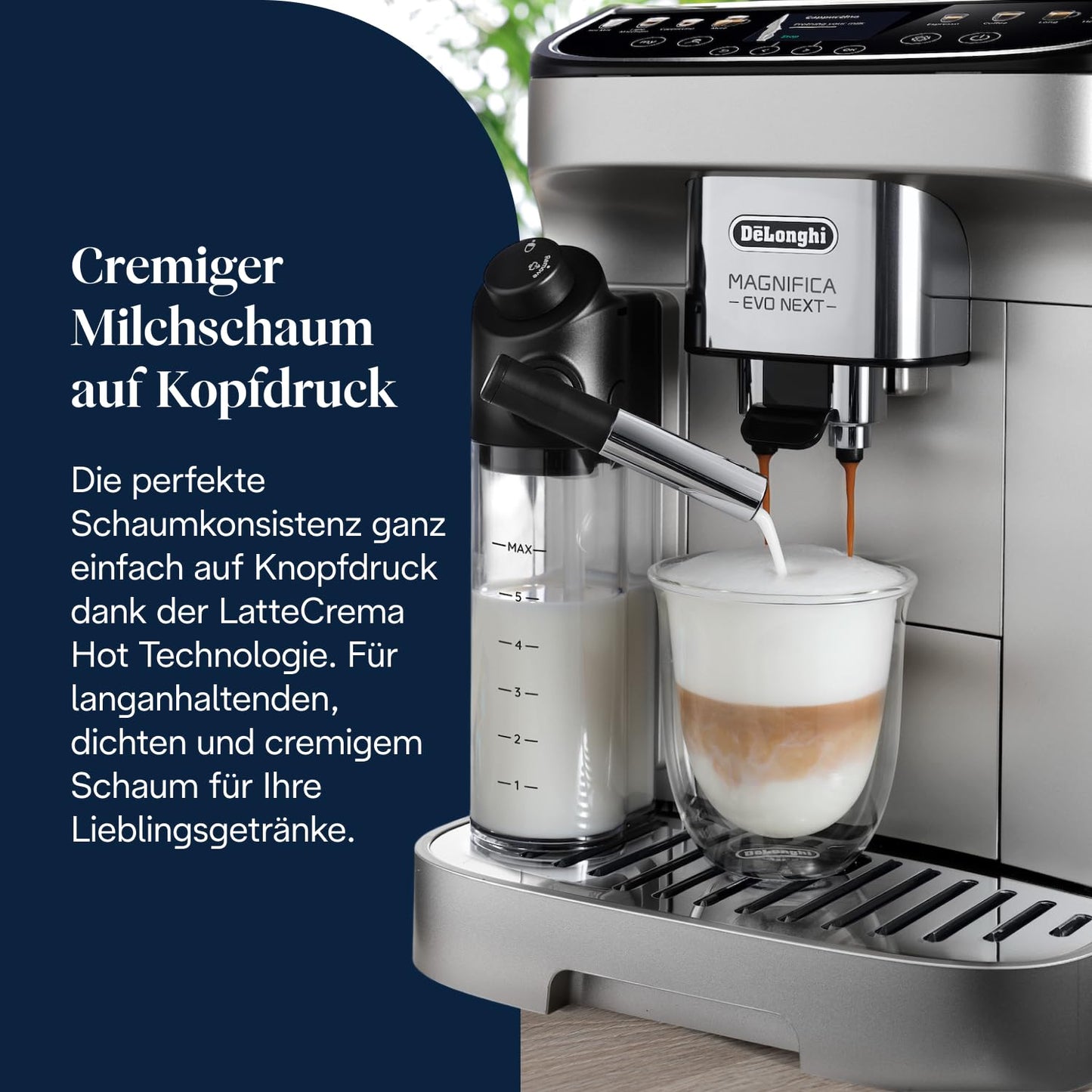 De'Longhi Magnifica Evo Next – 13 Drinks, Color Touch Display & LatteCrema