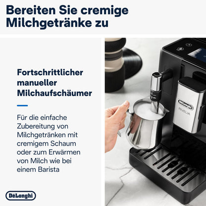 De'Longhi Rivelia – Interchangeable Bean Hopper, 16 Drinks & Touch Display