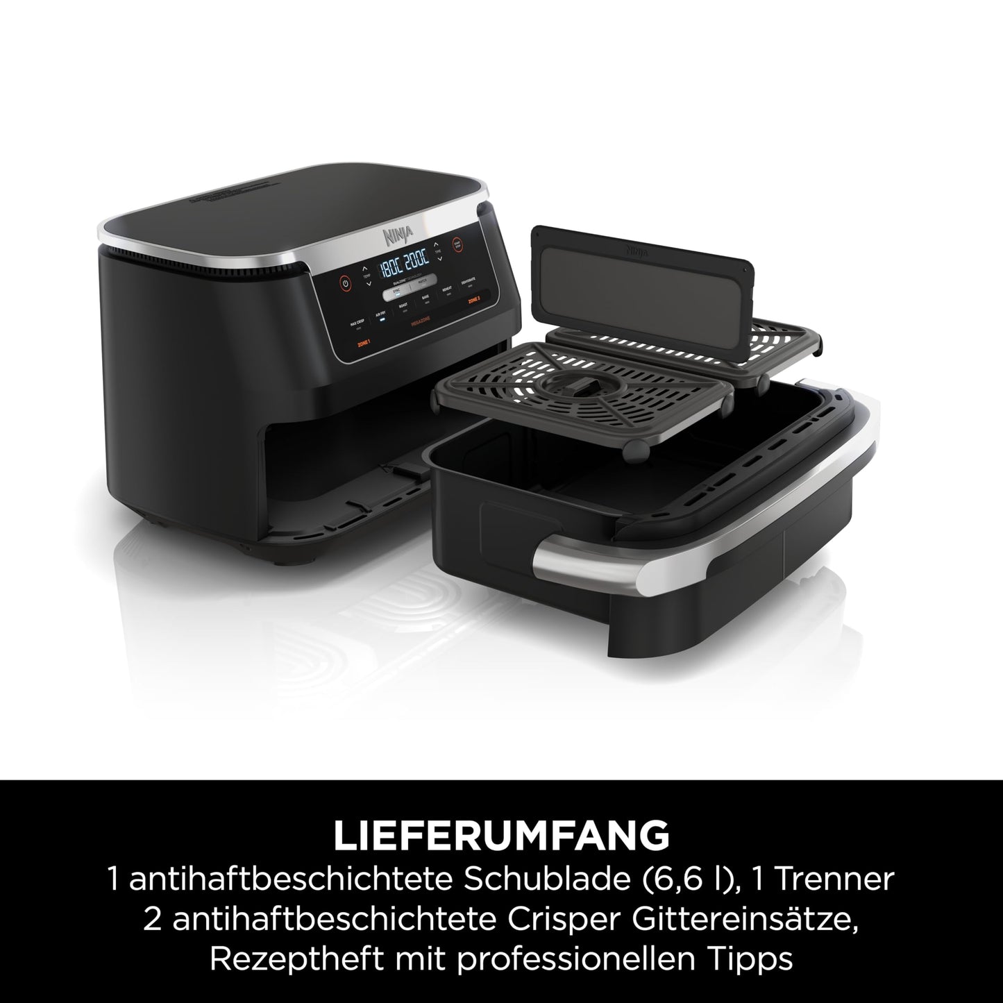 Ninja Foodi FlexDrawer – 10.4L MegaZone with Removable Divider (Copper)