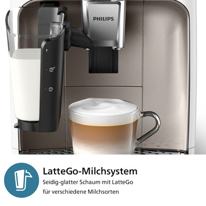 Philips 2300 Series – LatteGo Milk System, 4 Drinks & Ceramic Grinder