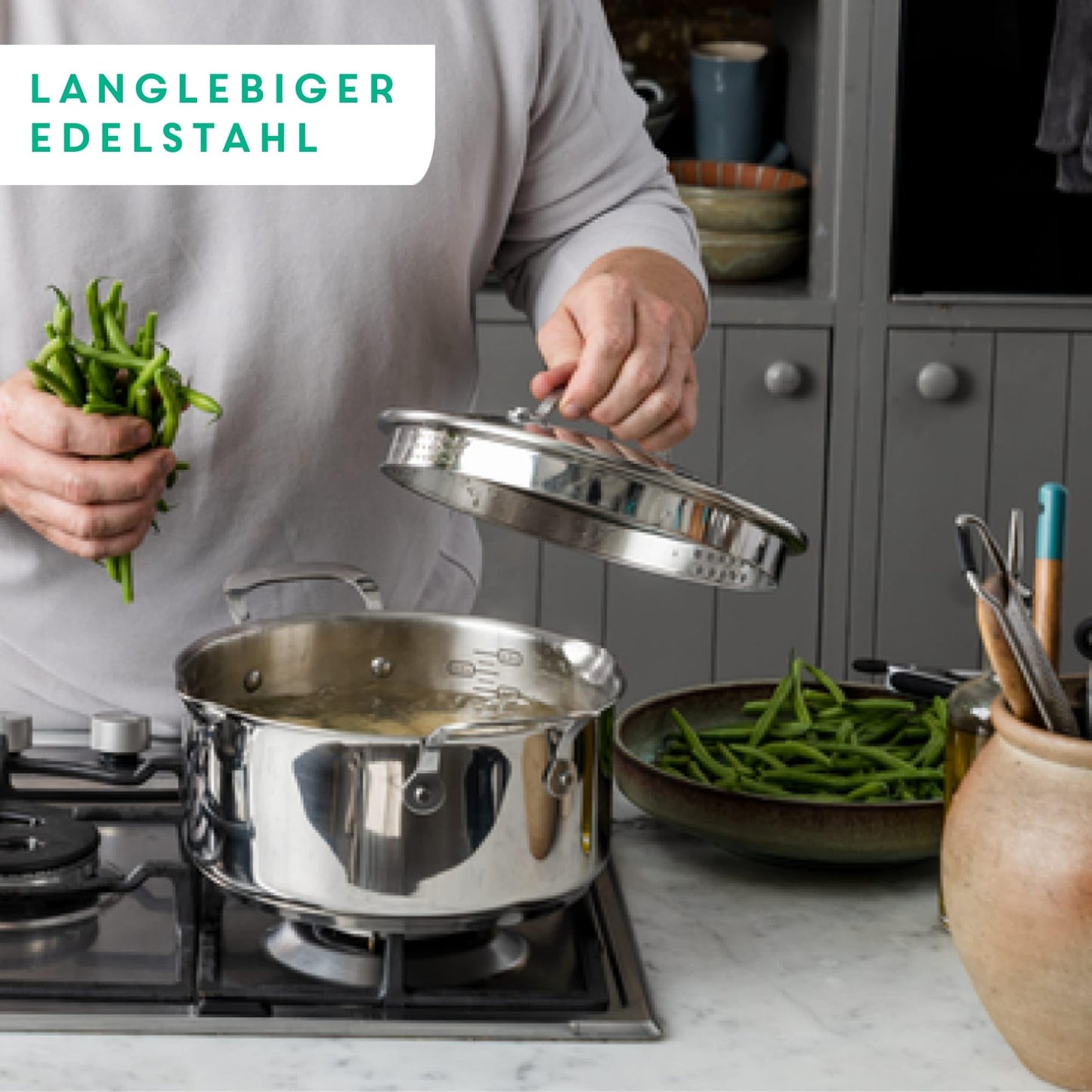 Tefal Jamie Oliver Cook's Direct On E3040644 Frying Pan 28 cm, Non-Stick, Suitable for Induction Cookers, Oven Safe, Stainless Steel Riveted Handle