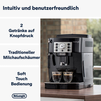 De'Longhi Magnifica Start – Manual Steam Wand, 13-Step Grinder & Soft Touch