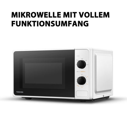 Toshiba MW2-MM20PF(BK) Microwave, Solo Microwave 20 l, 800 W, 5 Power Levels with Practical Defrost Function, LED Lighting in Interior, Black