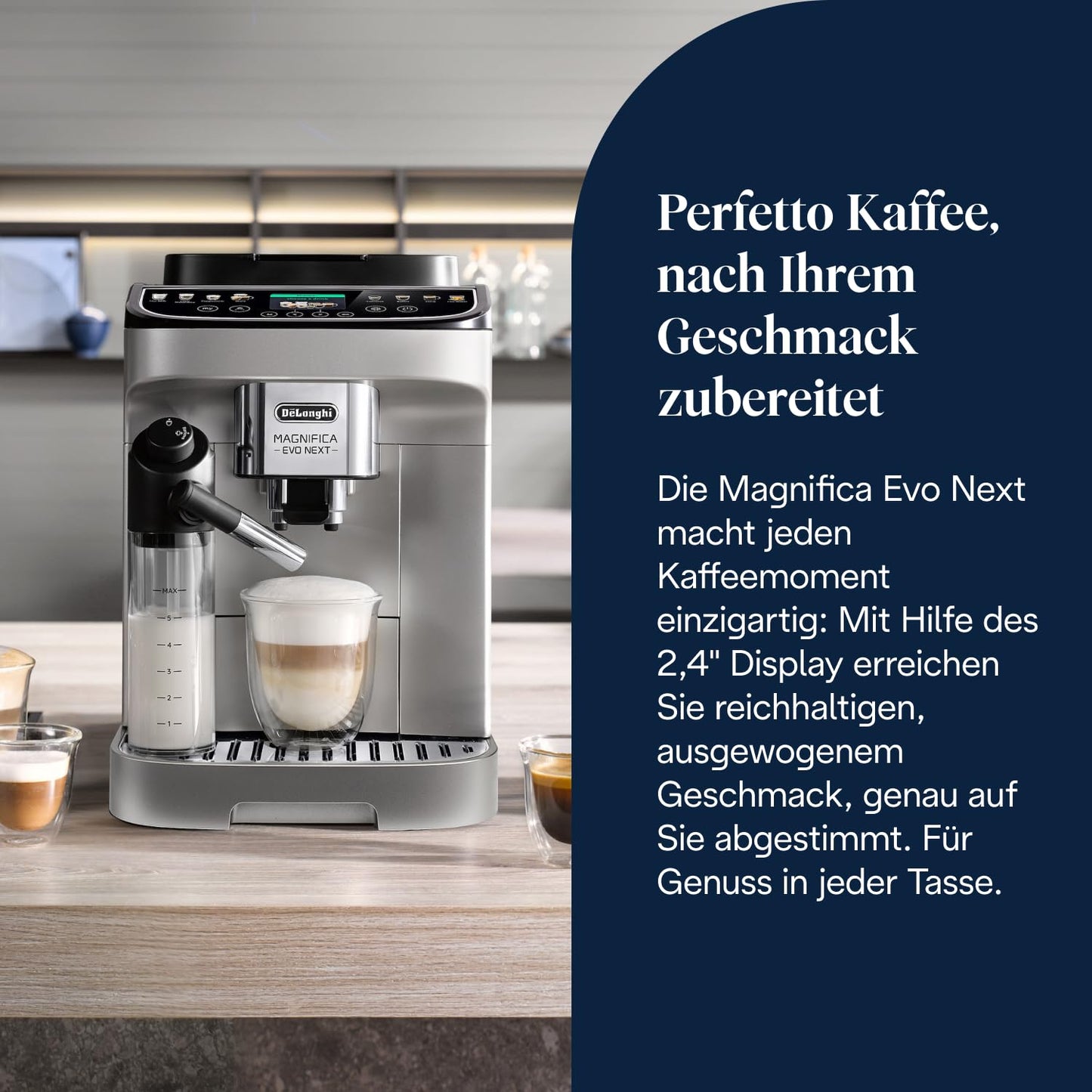 De'Longhi Magnifica Evo Next – 13 Drinks, Color Touch Display & LatteCrema