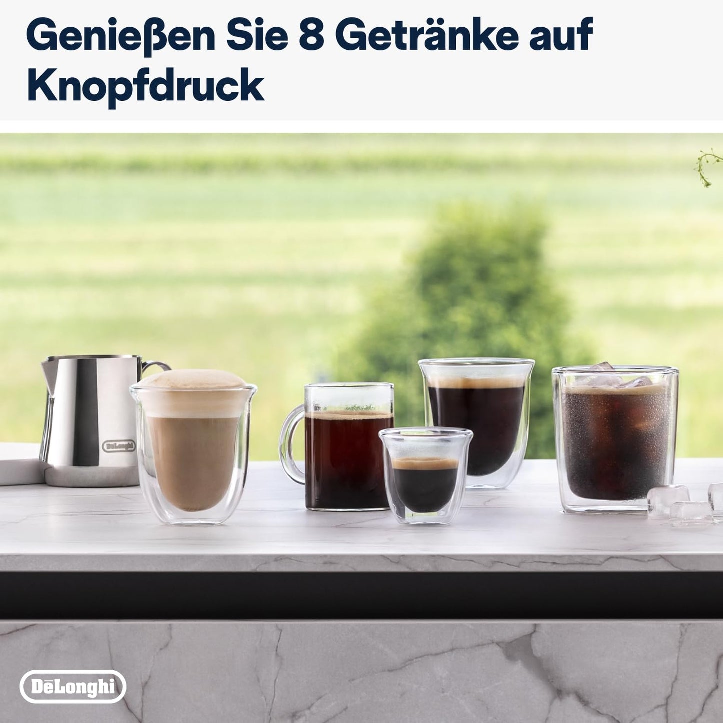 De'Longhi Rivelia – Interchangeable Bean Hopper, 16 Drinks & Touch Display