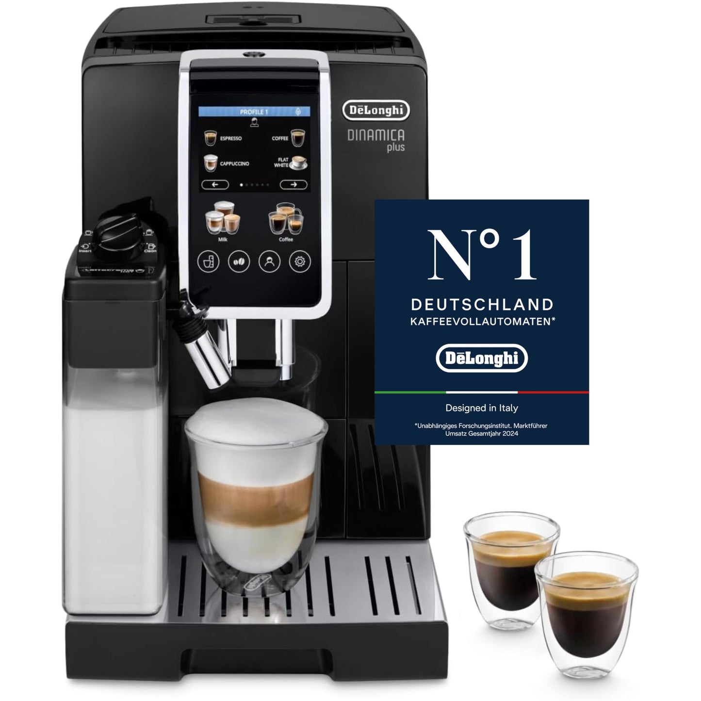 De'Longhi Dinamica Plus – 24 Recipes, LatteCrema System & 3.5" Touch Display