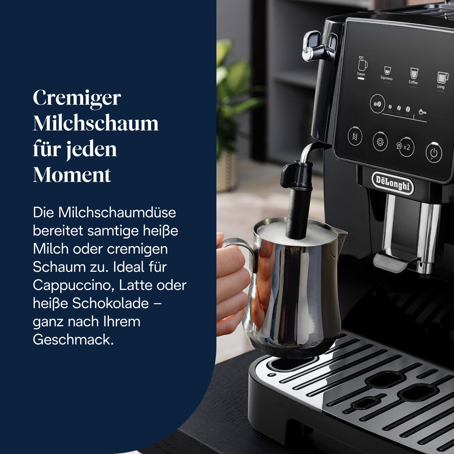 De'Longhi Magnifica Start – Manual Steam Wand, 13-Step Grinder & Soft Touch