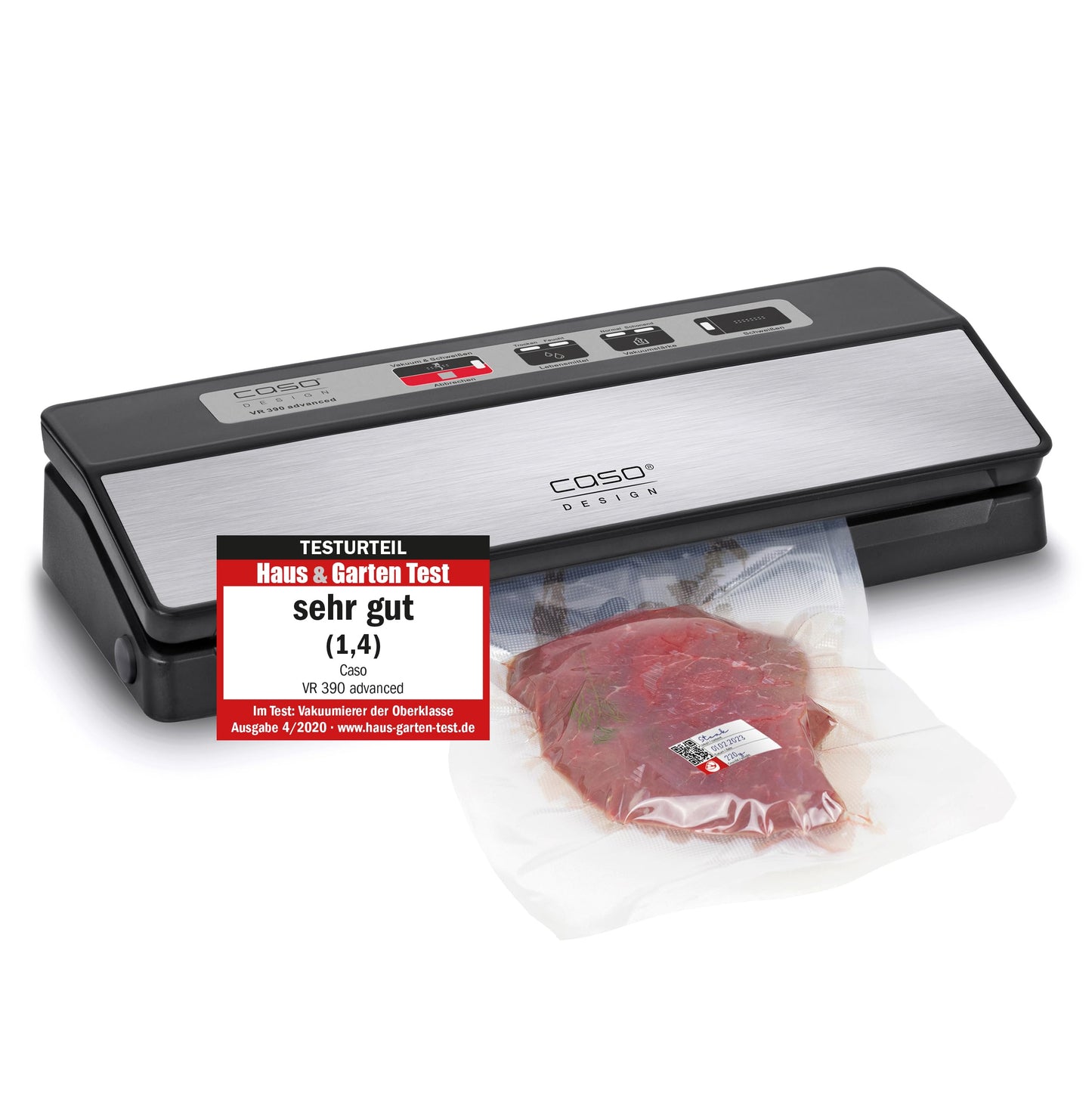 CASO Advanced Vacuum Sealer - Film Sealing Device - Extend the Shelf Life of Your Food - Ideal For Portioning and Storing Food